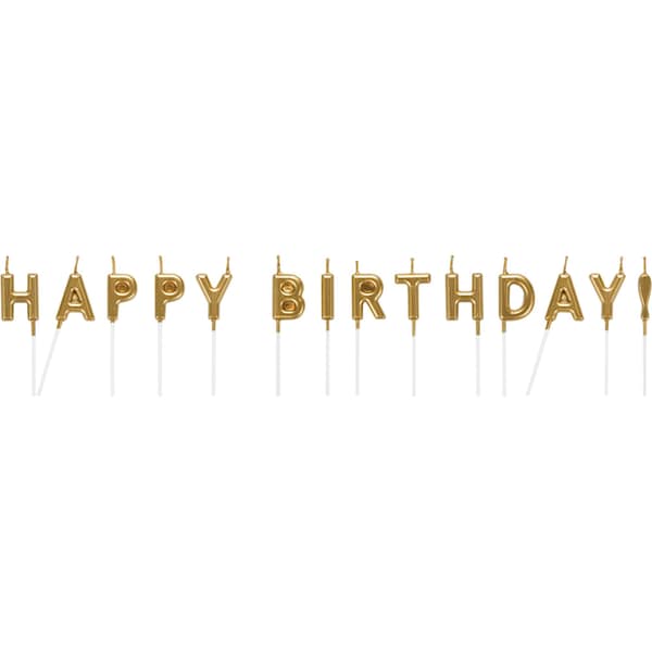 Creative Converting Gold Happy Birthday Candles, .5"x2.5", 168PK 339949 - main